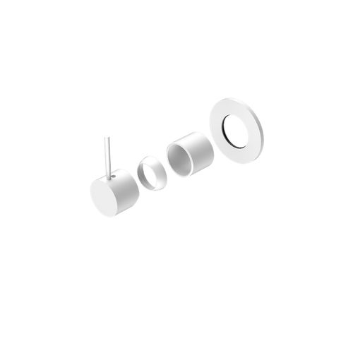 Mecca Shower Mixer Handle Up 80mm Plate Trim Kits Only Matte White