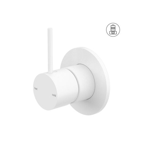 Mecca Shower Mixer Handle Up 80mm Plate Matte White