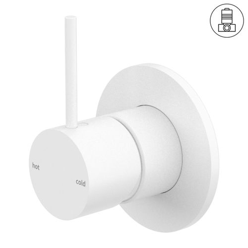 Mecca Shower Mixer Handle Up 80mm Plate Matte White