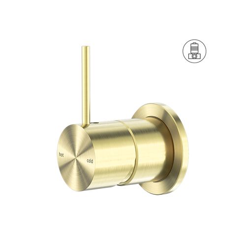 Mecca Shower Mixer 60mm Handle Up Plate Brushed Gold