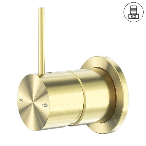 Mecca Shower Mixer 60mm Handle Up Plate Brushed Gold