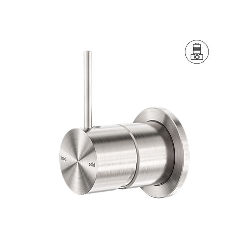 Mecca Shower Mixer 60mm Handle Up Plate Brushed Nickel