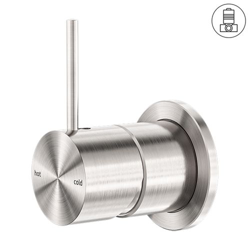 Mecca Shower Mixer 60mm Handle Up Plate Brushed Nickel