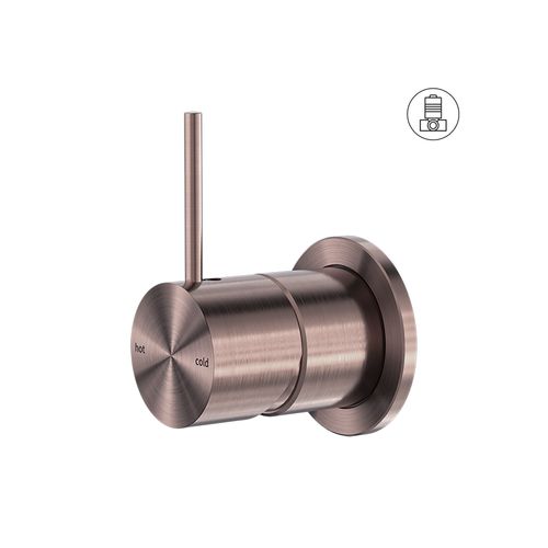 Mecca Shower Mixer 60mm Handle Up Plate Brushed Bronze