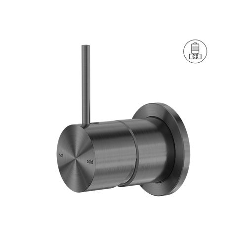 Mecca Shower Mixer 60mm Handle Up Plate Gun Metal
