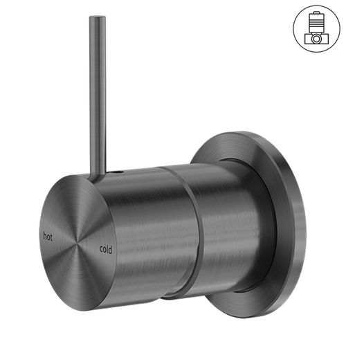 Mecca Shower Mixer 60mm Handle Up Plate Gun Metal