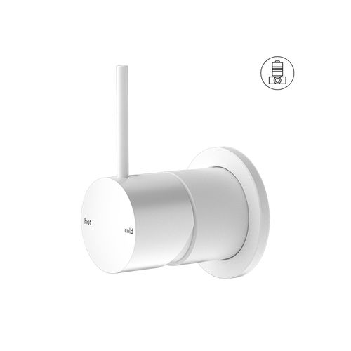 Mecca Shower Mixer 60mm Handle Up Plate Matte White