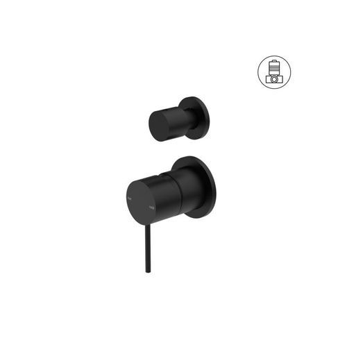 Mecca Shower Mixer With Divertor Separate Back Plate Matte Black
