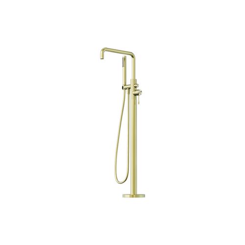 Opal Freestanding Bath Mixer With Hand Shower Brushed Gold