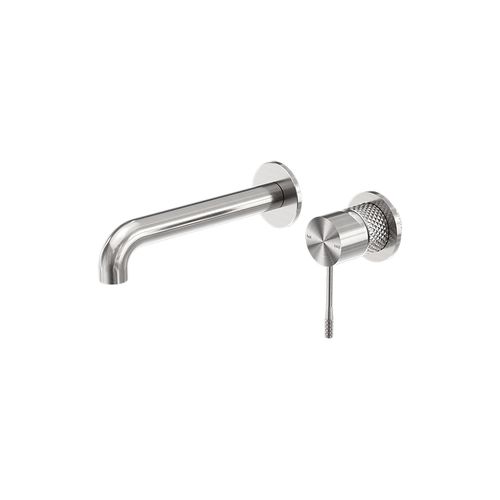 Opal Wall Basin/Bath Mixer Separate Back Plate 120mm Brushed Nickel