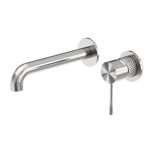 Opal Wall Basin/Bath Mixer Separate Back Plate 120mm Brushed Nickel