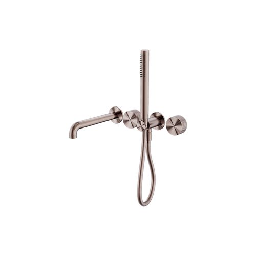 Opal Shower System Separate Plate With Spout 230mm Brushed Bronze