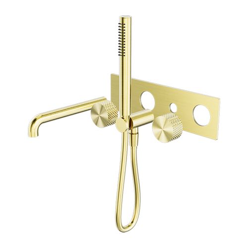 Opal Shower System With Spout 250mm Kit Brushed Gold