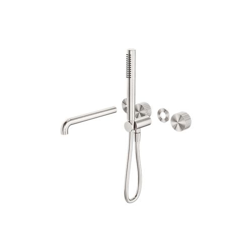 Opal Shower System Separate Plate With Spout 230mm Kit Brushed Nickel