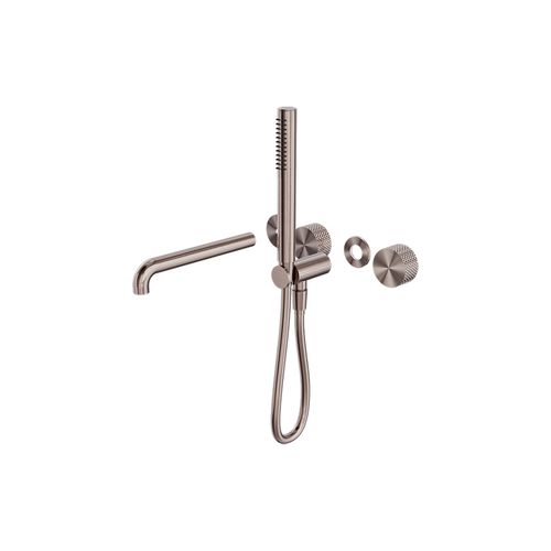 Opal Shower System Separate Plate With Spout 230mm Kit Brushed Bronze