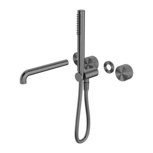 Opal Shower System Separate Plate With Spout 250mm Kit Graphite