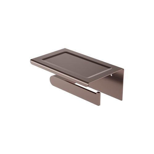 Bianca Toilet Roll Holder & Phone Holder | Brushed Bronze