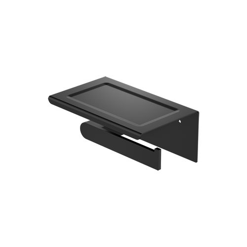 Bianca Toilet Roll Holder & Phone Holder | Matte Black