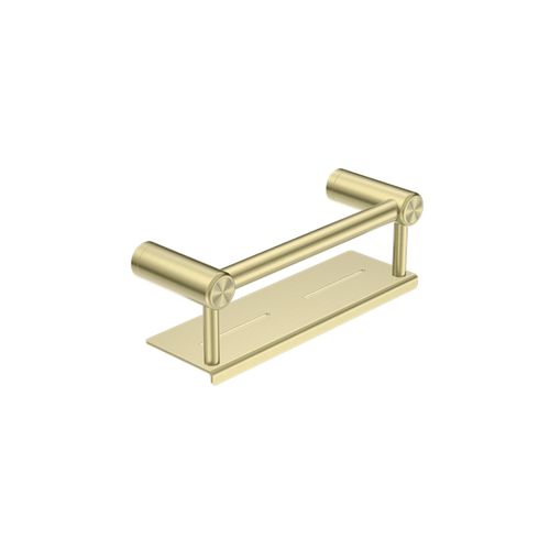 Mecca Care 25mm Grab Rail With Shelf 300mm Brushed Gold
