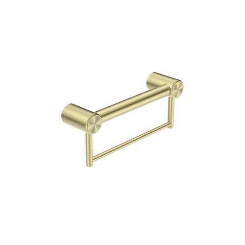 Mecca Care 32mm Grab Rail With Towel Holder 300mm Brushed Gold