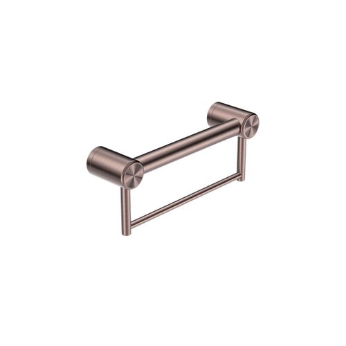Mecca Care 32mm Grab Rail With Towel Holder 300mm Brushed Bronze