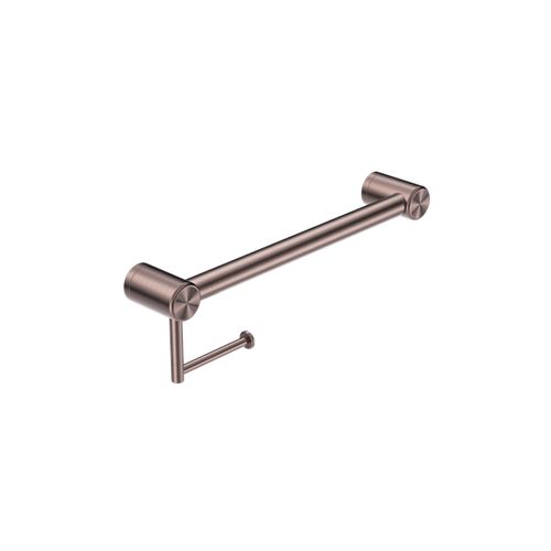 Mecca Care 32mm Grab Rail With Toilet Roll Holder 450mm Brushed Bronze
