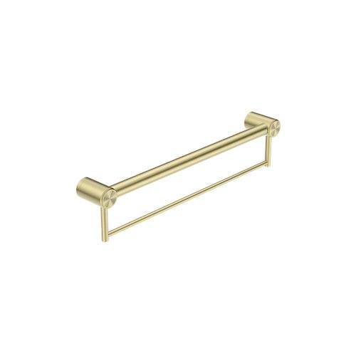 Mecca Care 32mm Grab Rail With Towel Holder 600mm Brushed Gold