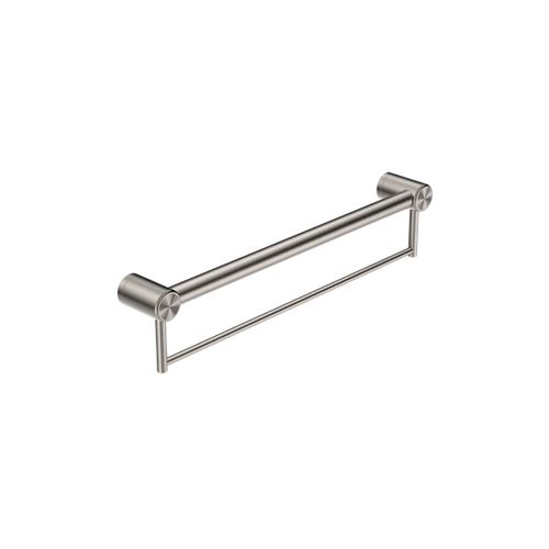 Mecca Care 32mm Grab Rail With Towel Holder 600mm Brushed Nickel