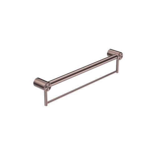 Mecca Care 32mm Grab Rail With Towel Holder 600mm Brushed Bronze