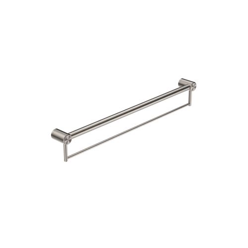 Mecca Care 32mm Grab Rail With Towel Holder 900mm Brushed Nickel