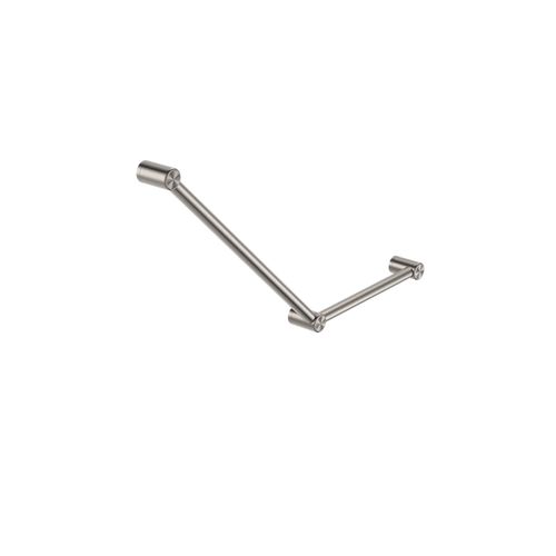 Mecca Care 32mm Ambulant Toilet Grab Rail 45 Degree 750X450mm Brushed Nickel