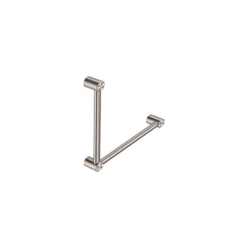 Mecca Care 32mm Ambulant Toilet Grab Rail 90 Degree 450X450mm Brushed Nickel