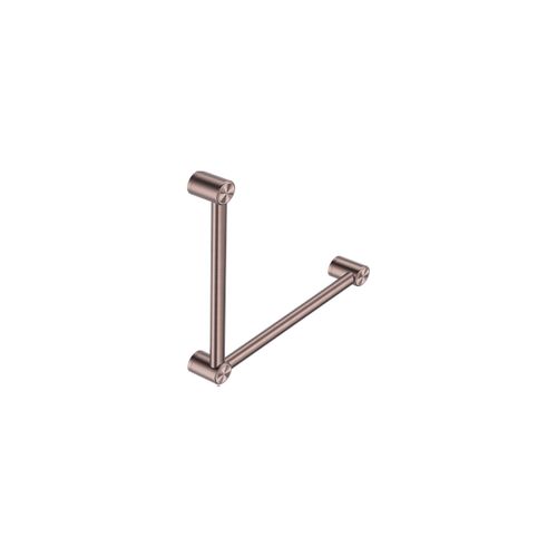 Mecca Care 32mm Ambulant Toilet Grab Rail 90 Degree 450X450mm Brushed Bronze