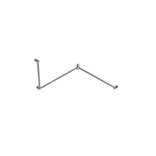Mecca Care 32mm DDA Toilet Grab Rail Set 90 Degree Continuous 600X1065X1025mm Brushed Nickel