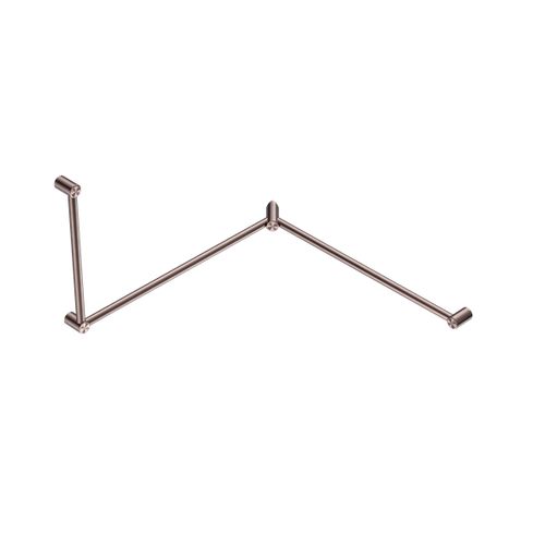 Mecca Care 32mm DDA Toilet Grab Rail Set 90 Degree Continuous 600X1065X1025mm Brushed Bronze
