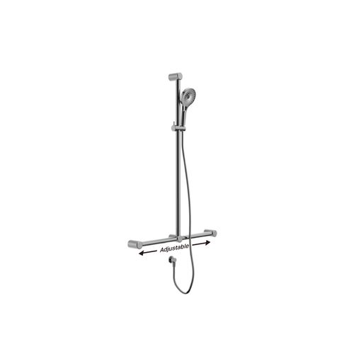 Mecca Care 32mm T Bar Grab Rail And Adjustable Shower Set 1100X750mm Chrome