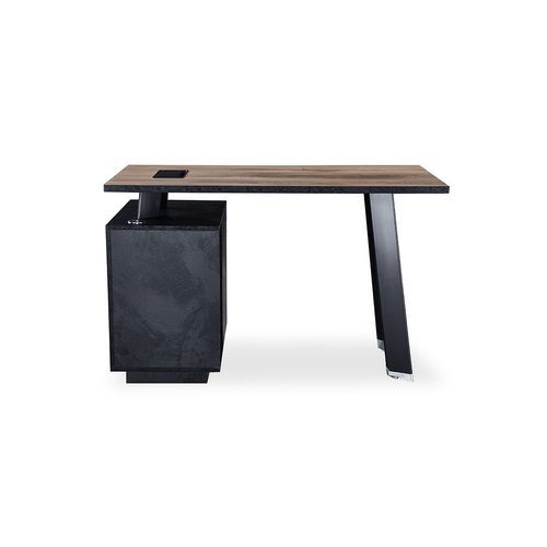 ARTO Single Workstation Desk with Right Cabinet 1.2M - Warm Oak & Black