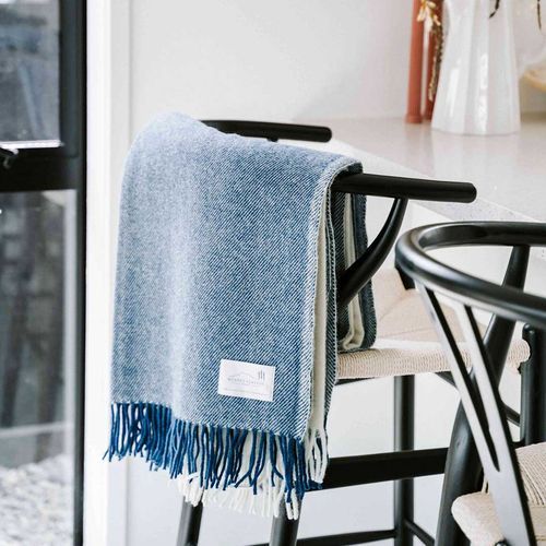 Ruanui Station Lambswool Throw - Shepherd's Stripe