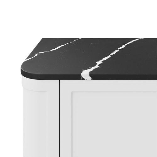 Nero Vena Silica Free Stone Top, Curved Full Depth
