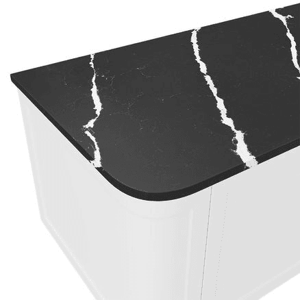 Nero Vena Silica Free Stone Top, Curved Full Depth