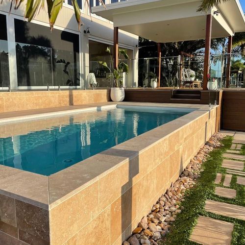 12mm Noce Travertine Tiles - Tumbled & Unfilled