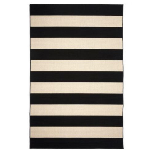 Nyoma Black & Cream Striped Outdoor Rug