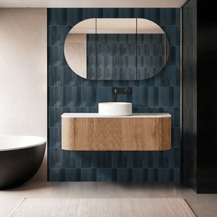 Orio Hayman | Curve Vanity | 1190 | Light Walnut