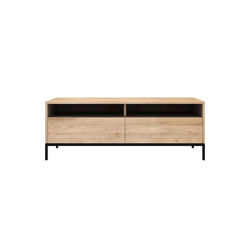 Oak Ligna TV Cupboard Black Frame
