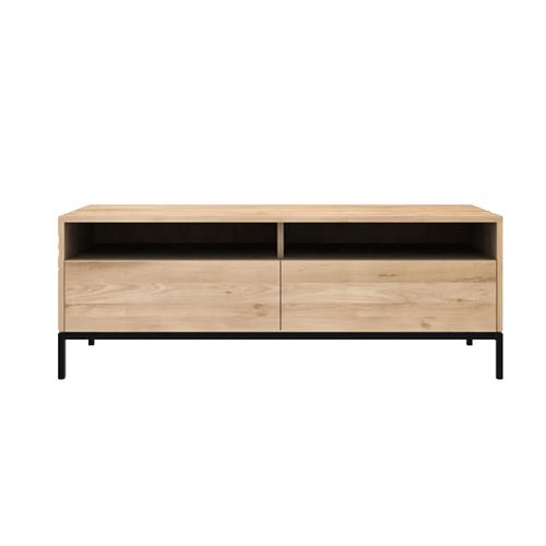 Oak Ligna TV Cupboard Black Frame