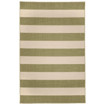 Nyoma Lime Striped Outdoor Rug