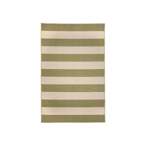 Nyoma Lime Striped Outdoor Rug