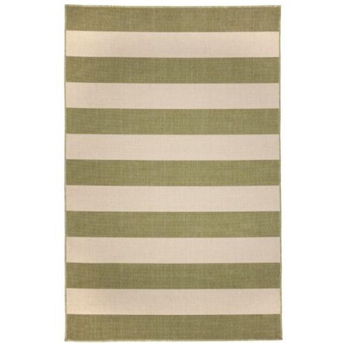 Nyoma Lime Striped Outdoor Rug