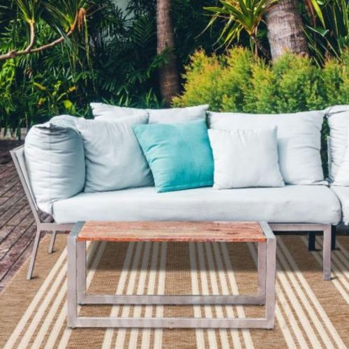 Mariona Beige Stripe Outdoor Rug
