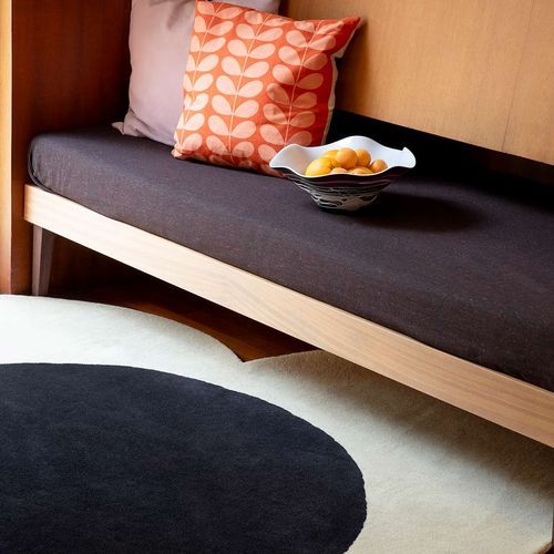 Orla Kiely Spot Flower Rug - Ecru and Black | 100% Wool Designer Floor Rug